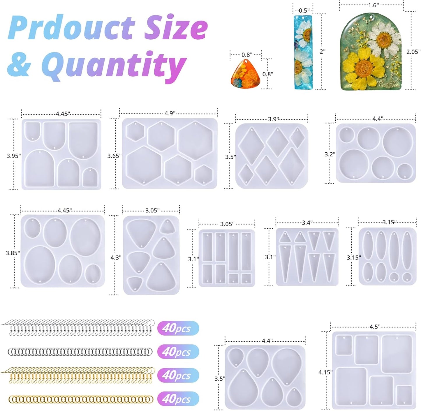 171 Pcs Resin Earring Molds