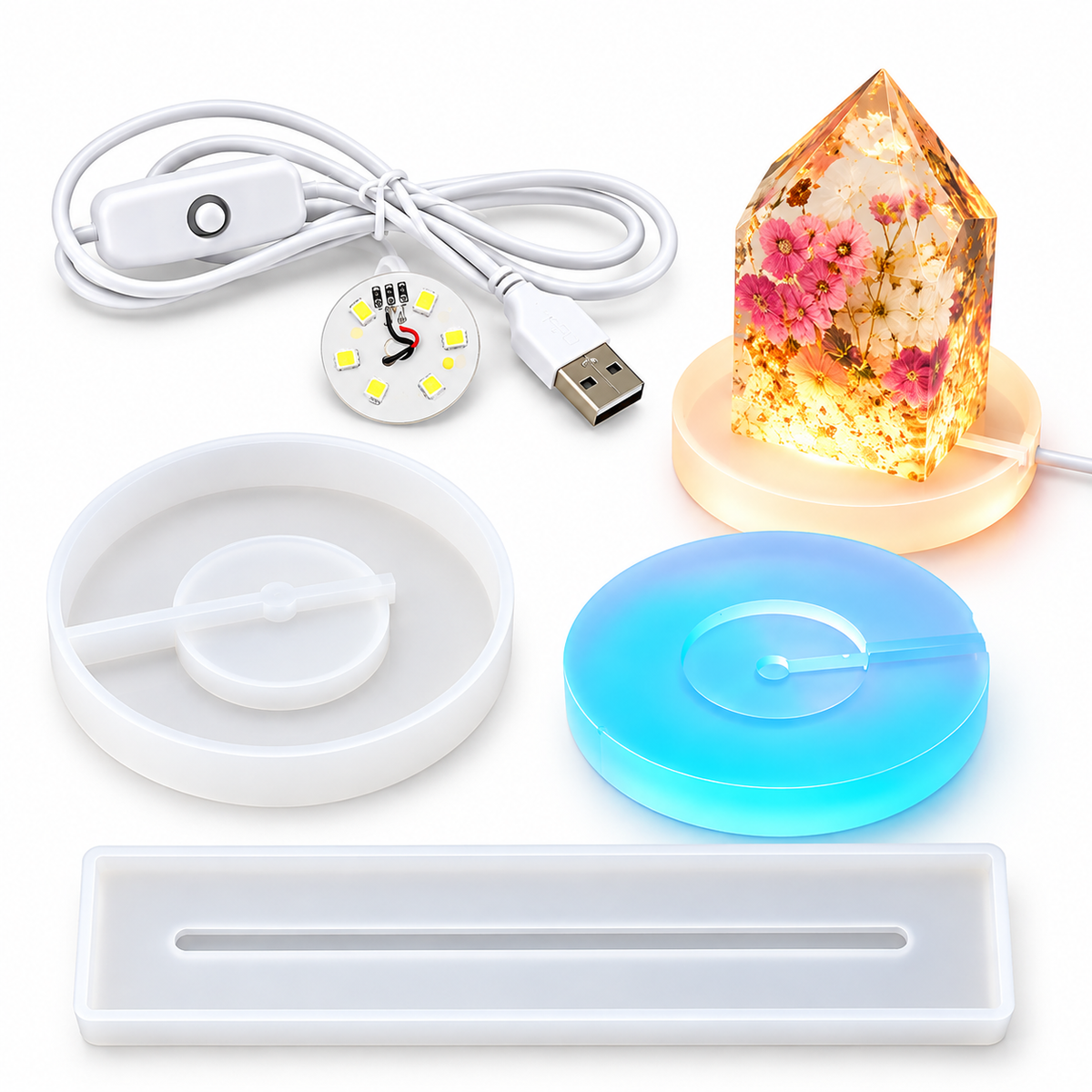 Night Light Base silicone mold with LED Light