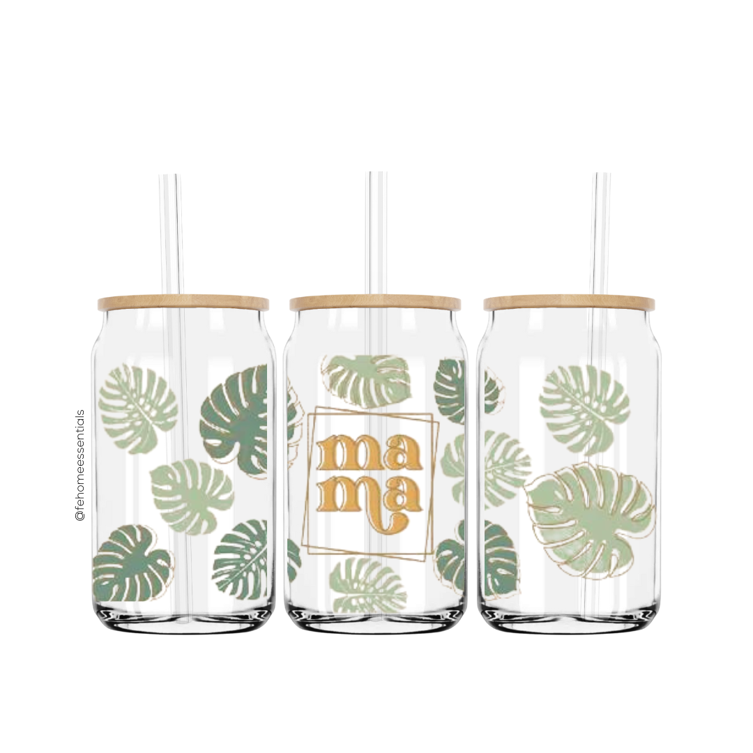 Monstera Libbey Glass Can