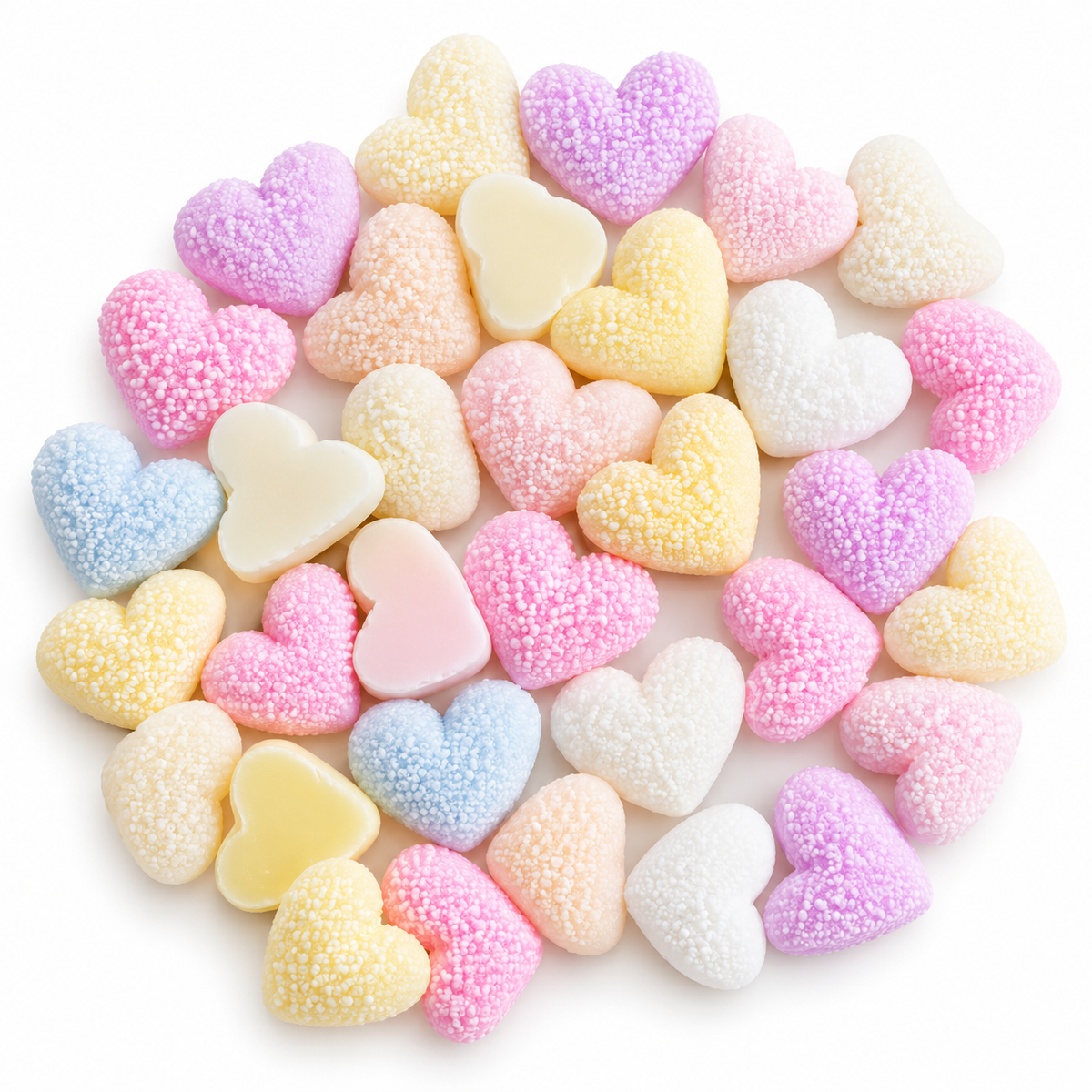 Pastel heart flat back rhinestones