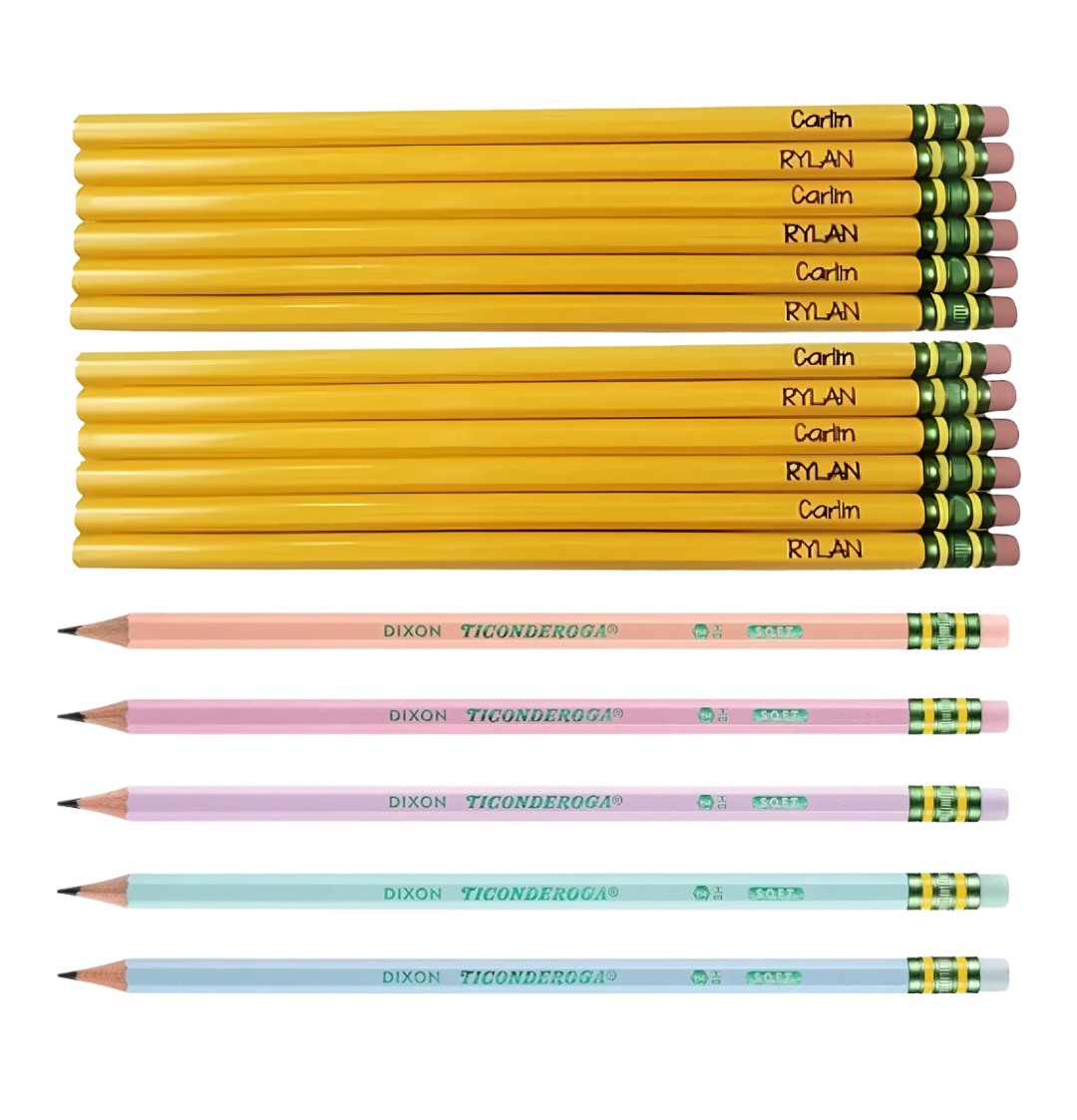 Engraved Ticonderoga pencils