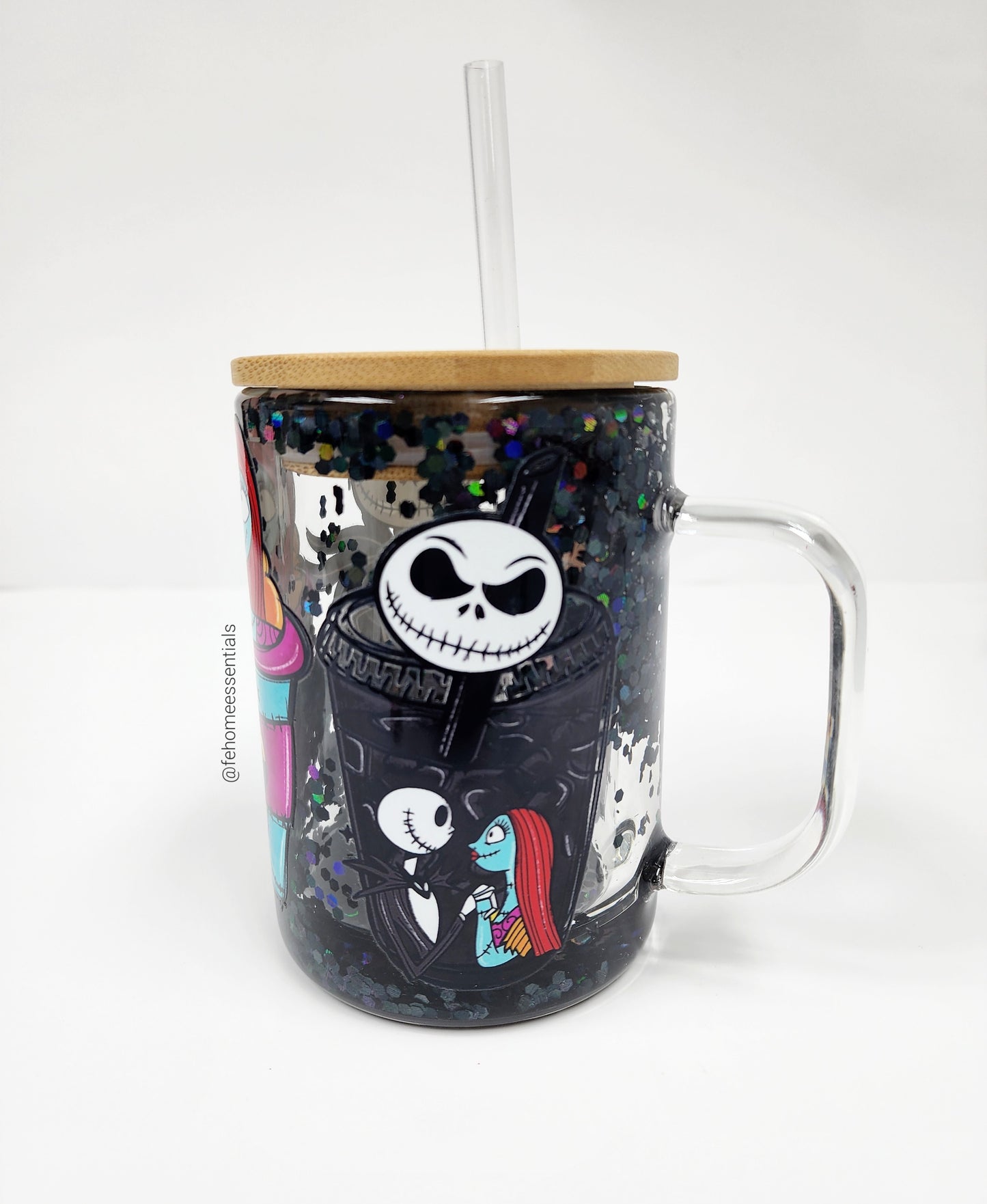 Jack & Sally Snow Globe Mug