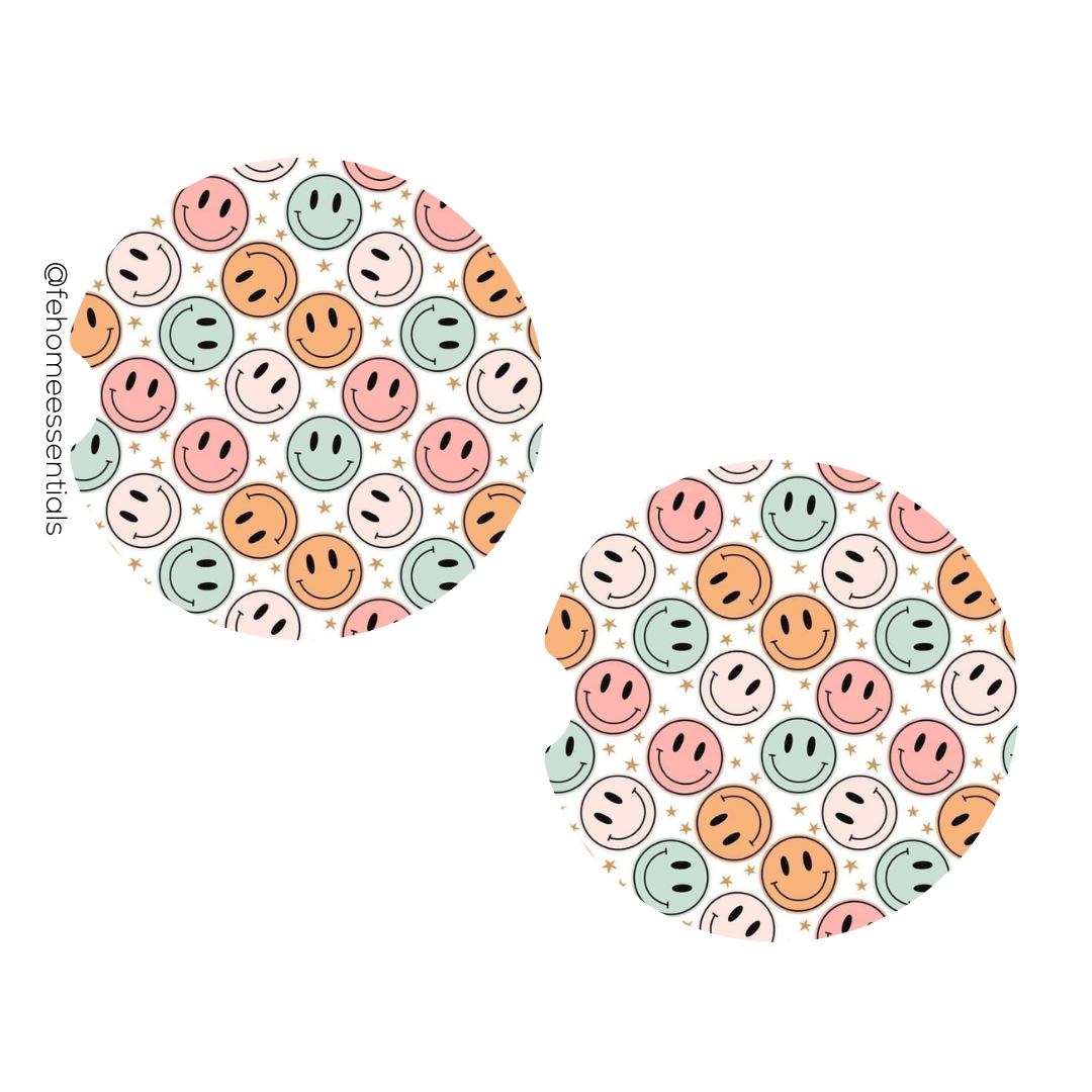 Happy Face Car Coasters