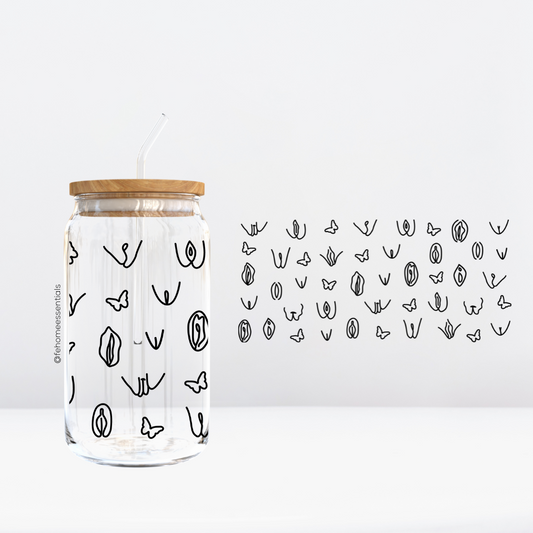 Mrs. Flower Glass Can