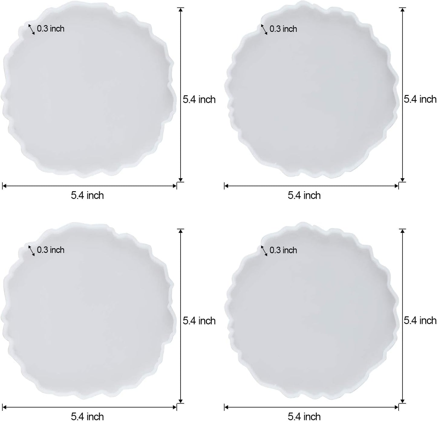 4 Pcss Geode Coaster Molds