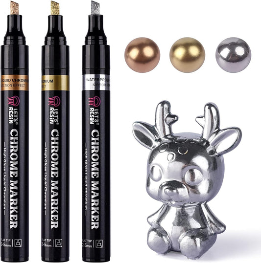 3 Color Mirror Chrome Metallic Markers