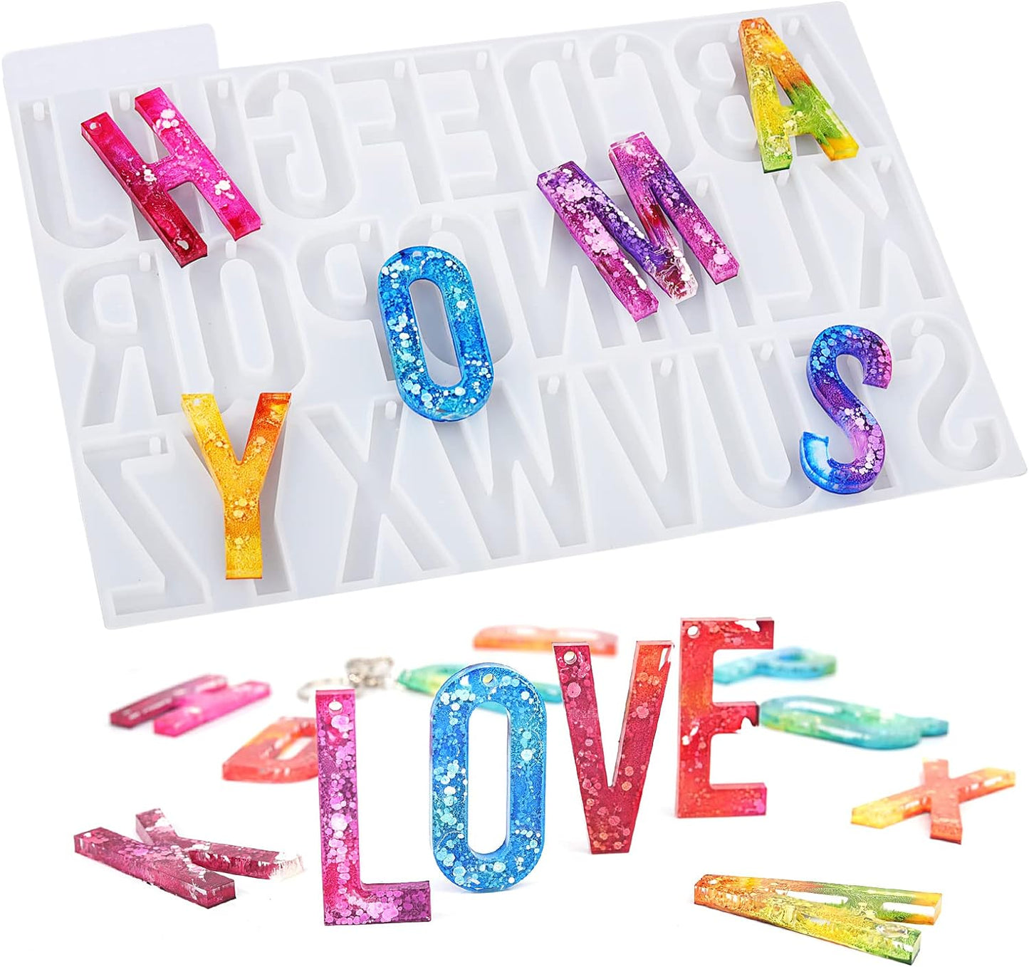 Alphabet Keychain Molds with Hole