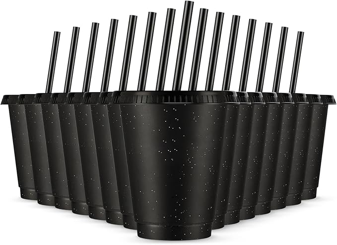 Reusable Cups with Lids and Straws