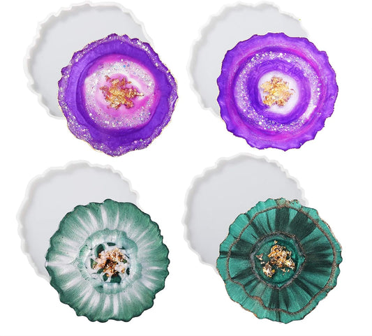 4 Pcss Geode Coaster Molds