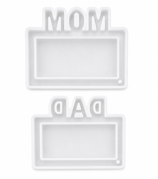 Mom Dad silicone keychain