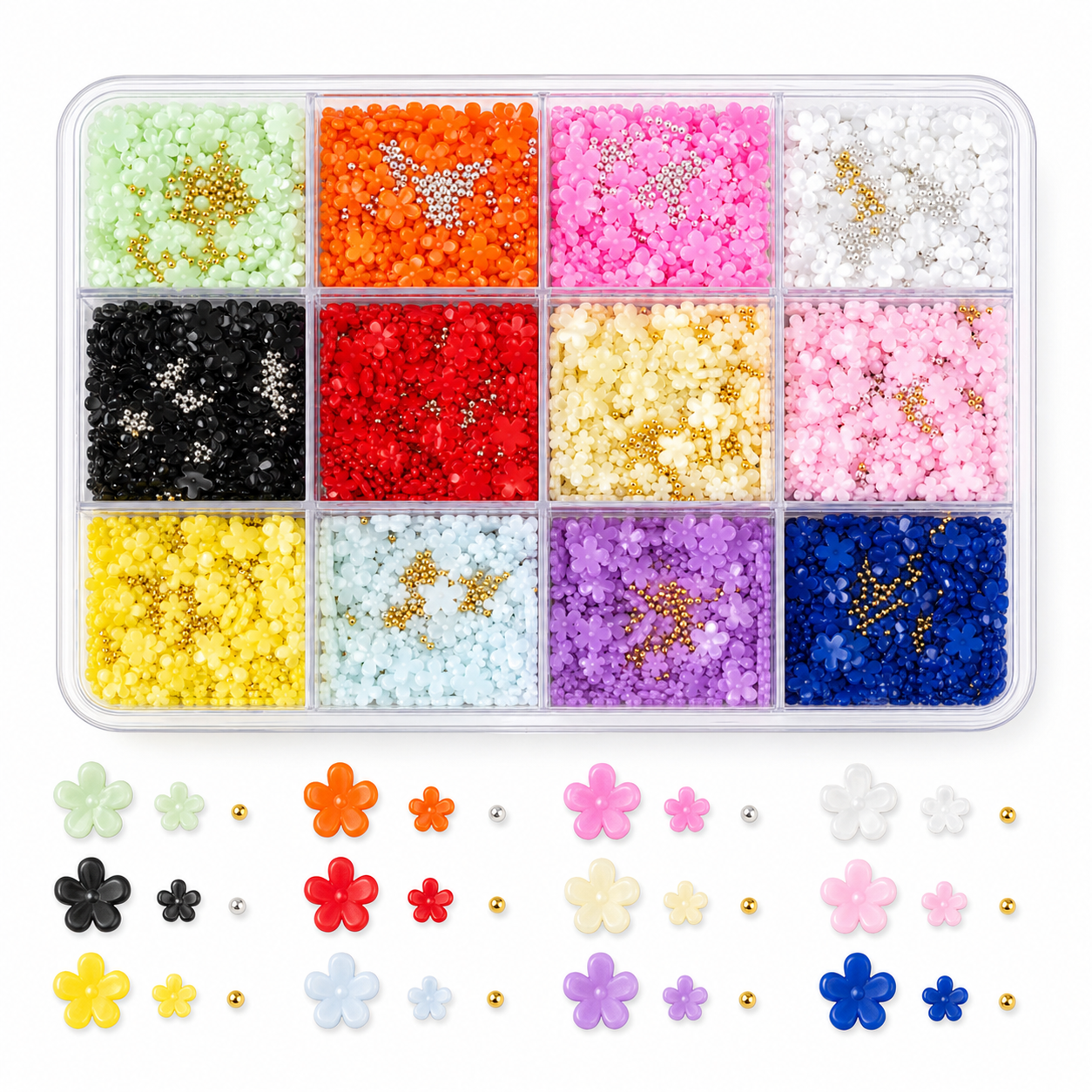 12 Color 3D acrylic flowers