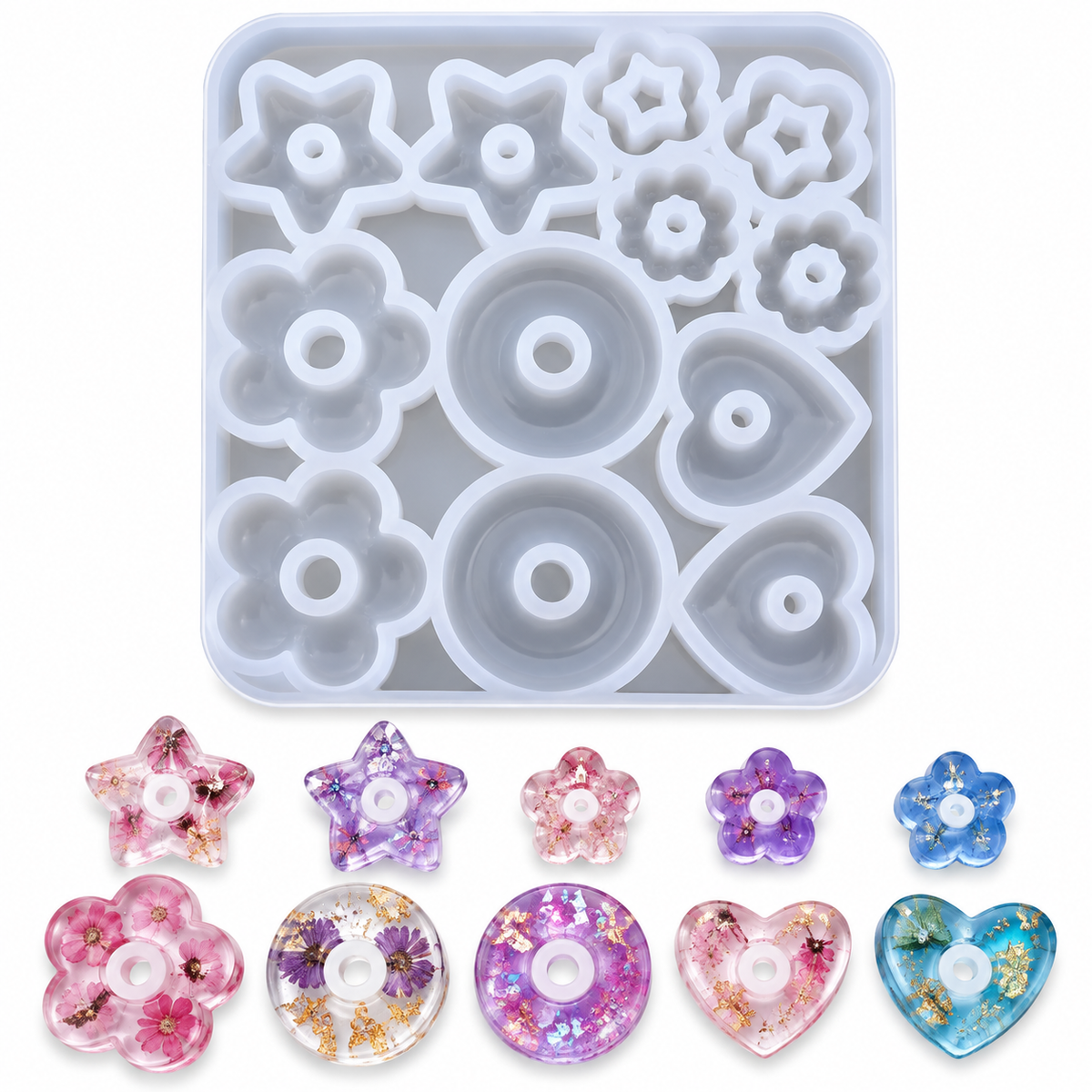 Small flower assortment silicone mold