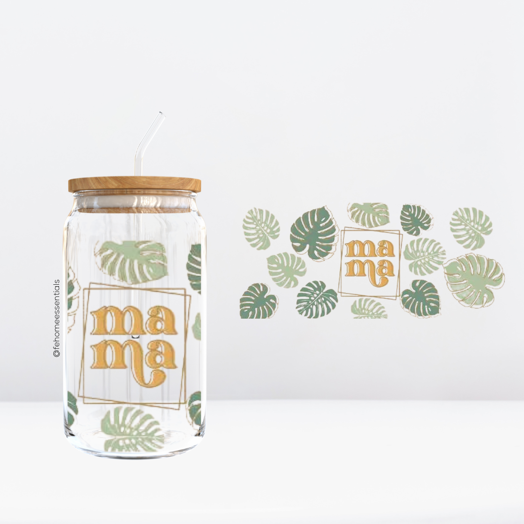 Monstera Libbey Glass Can