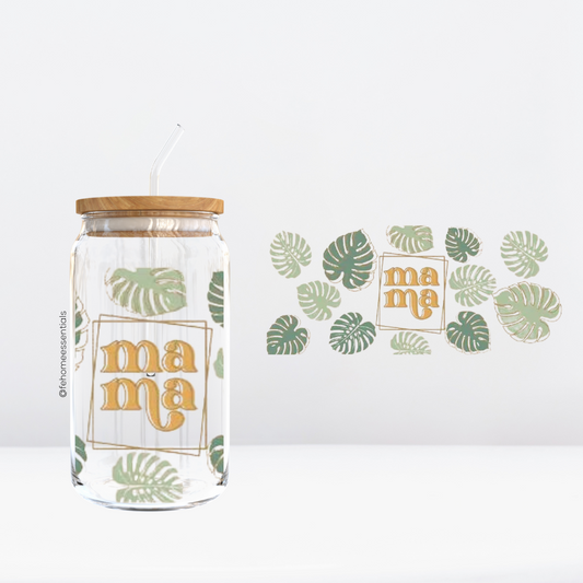 Monstera Libbey Glass Can