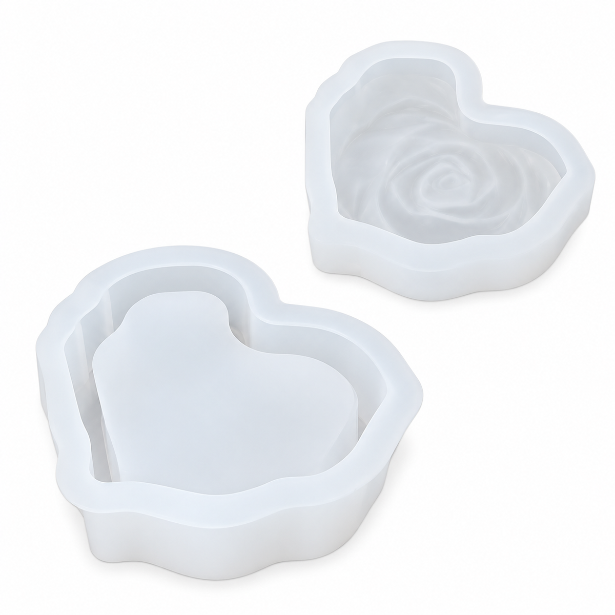 Rose heart container silicone mold