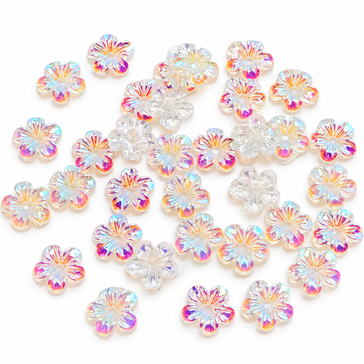 Iridescent Flower Rhinestone flatback