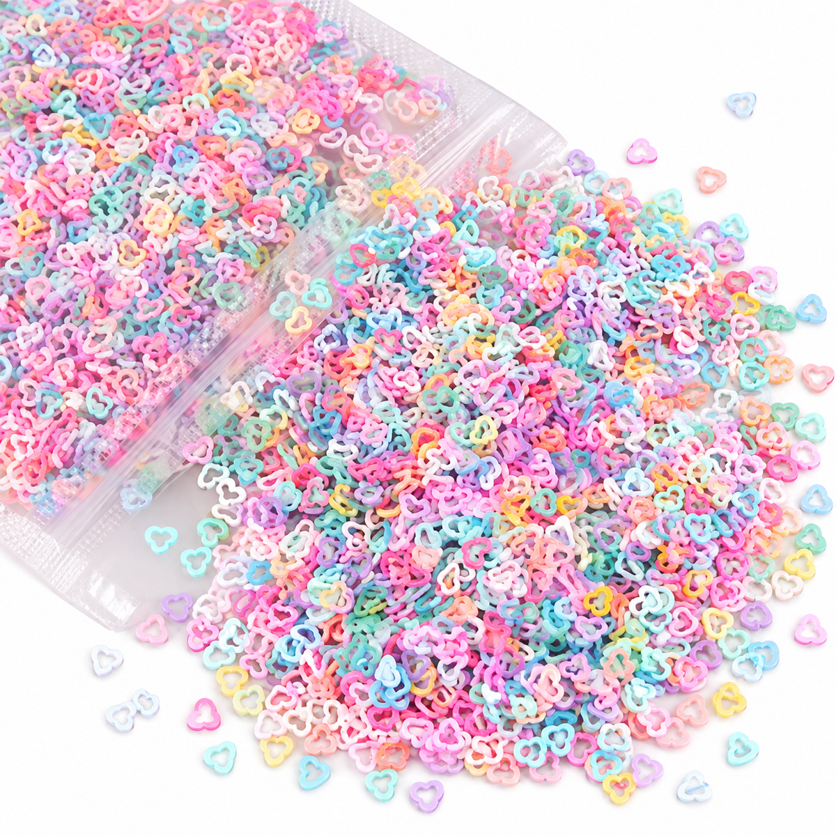 Hollow heart glitter