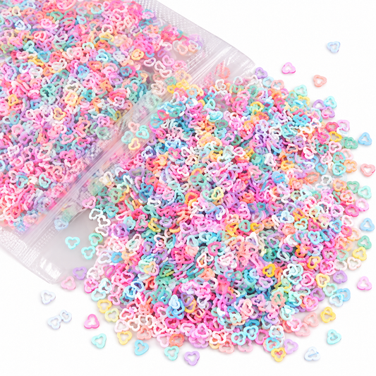 Hollow heart glitter