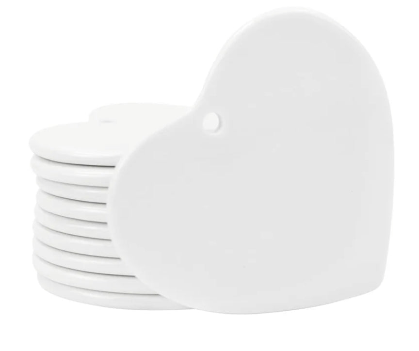 Heart ceramic sublimation ornament