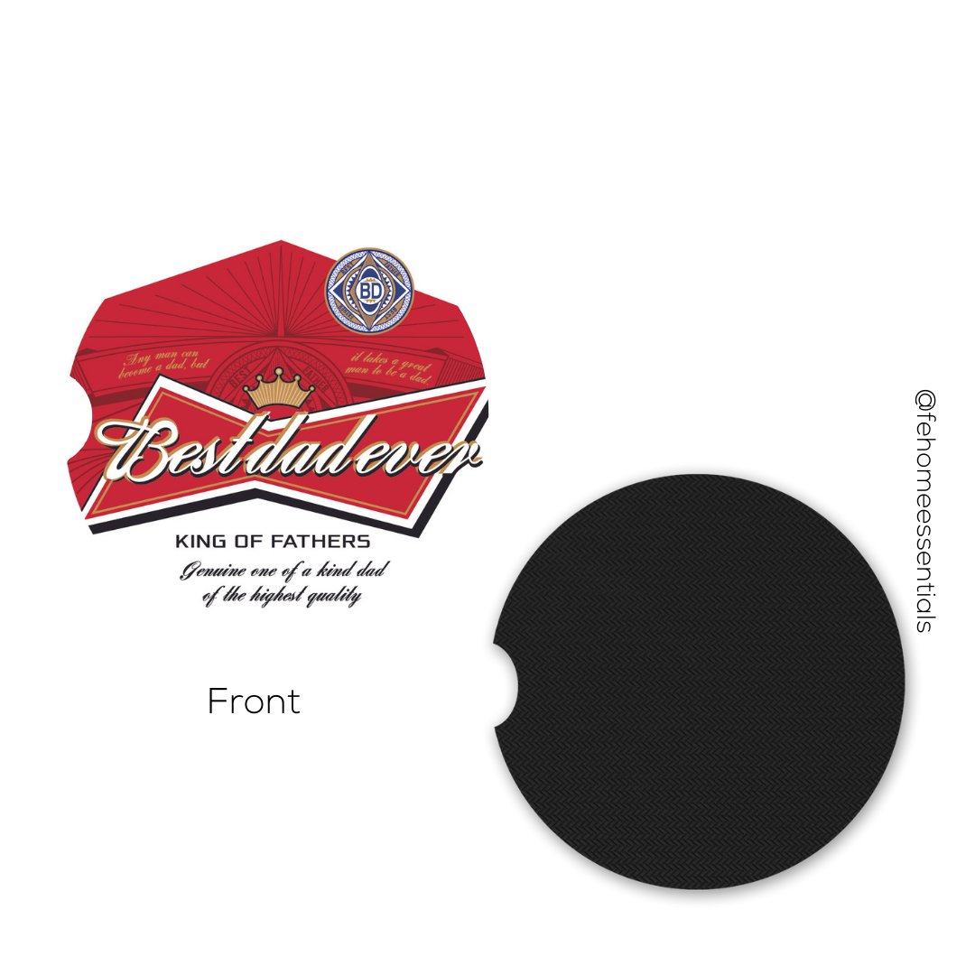 Beer Theme Dad Car Coasters - Five Elements Home Essentials