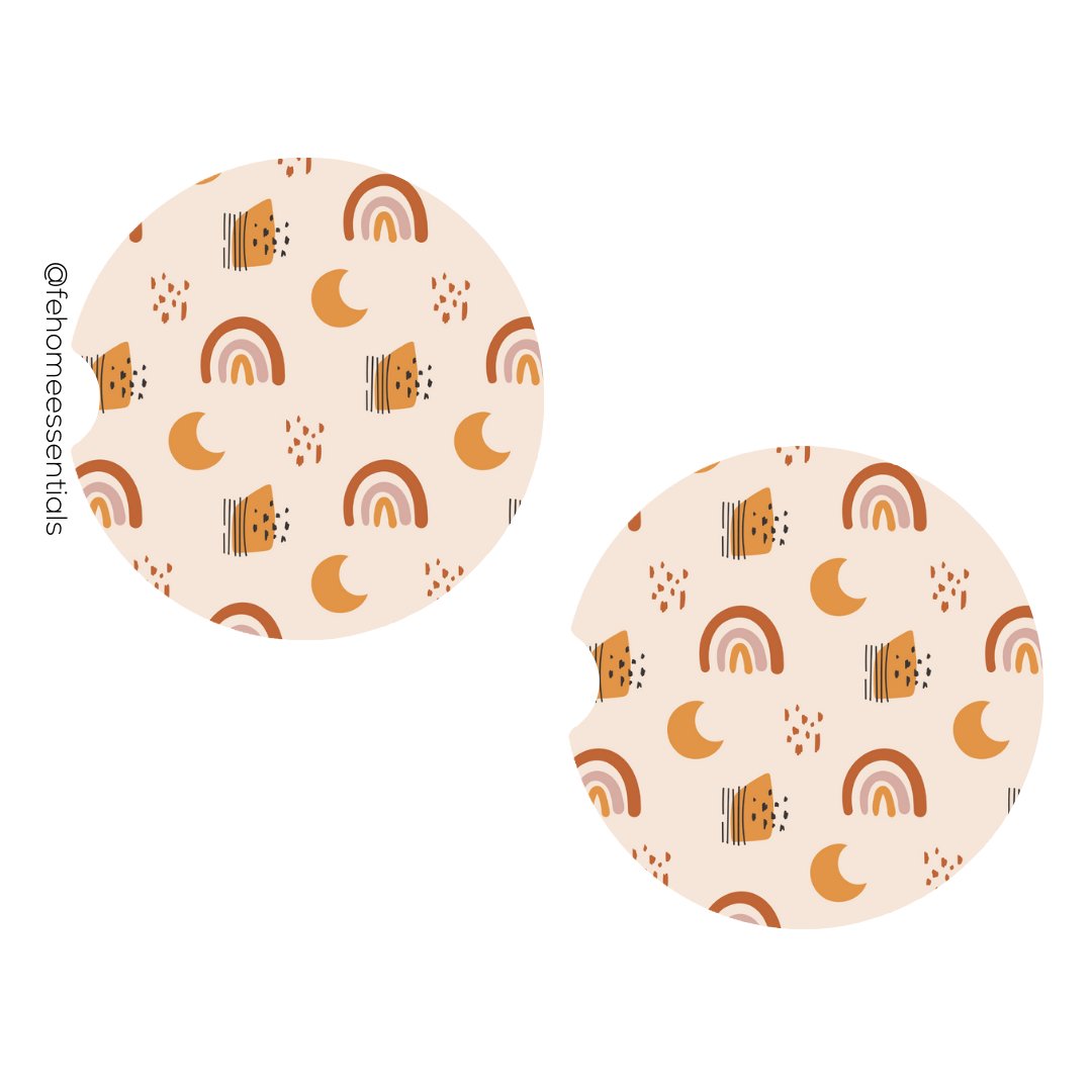Boho Car Coasters - Five Elements Home Essentials