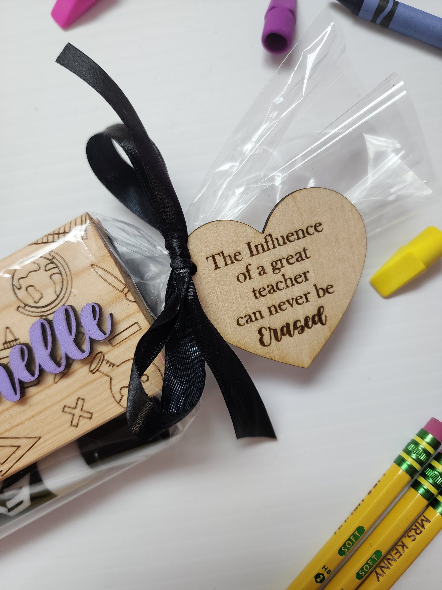 Sticky note holder and erasers bundle