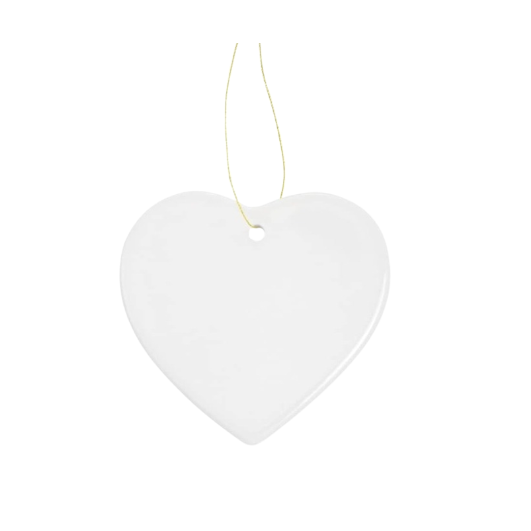 Heart ceramic sublimation ornament